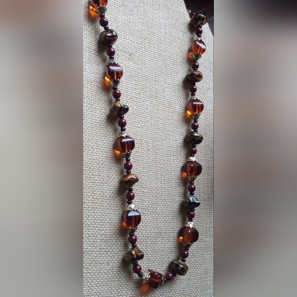 Erwin Pearl Amber /Orange Glass Beaded Rare Vintage Signed Necklace - Picture 11 of 14